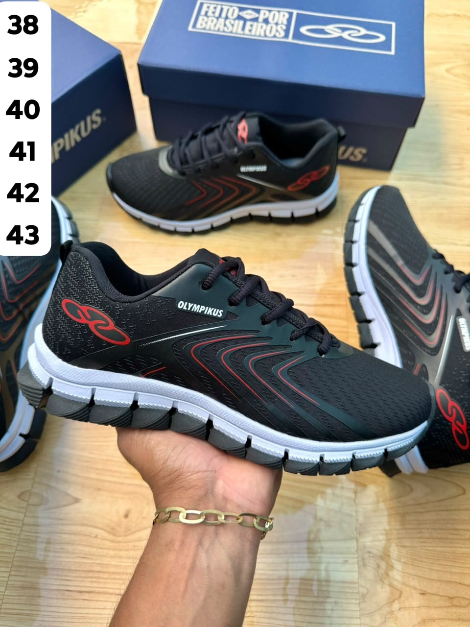 Olympikus Preto/Vermelho na cor Preto/Vermelho